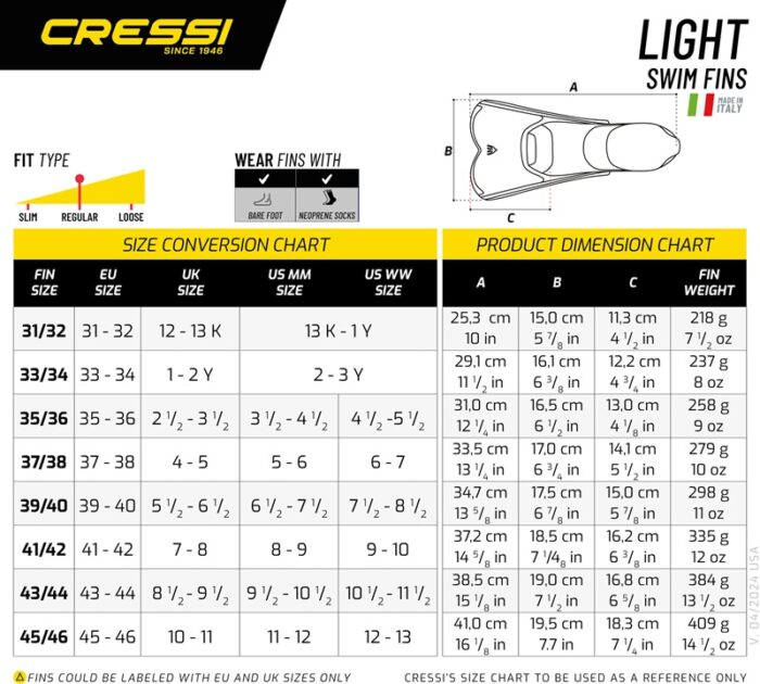 Cressi Light Swim Training Fins - Image 2