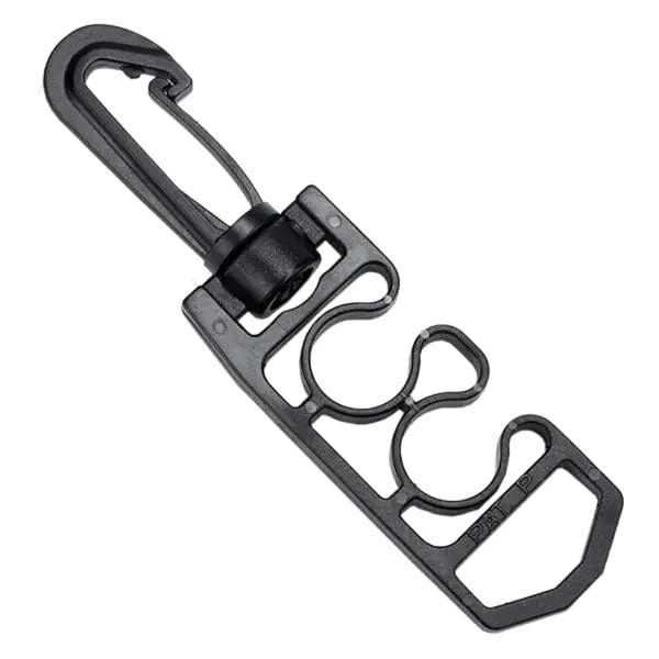 Twin Hose Clip with D-Ring - Black