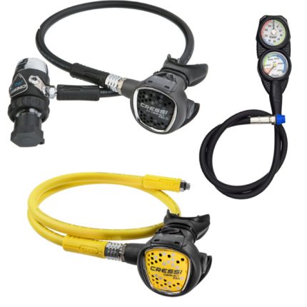 Cressi Travel Regular Package - MC9 SC Compact Pro and octo with console 2 gauge