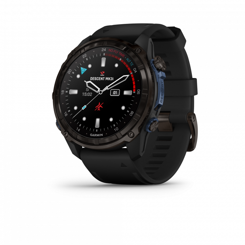 MK3i Descent Carbon grey DLC titanium with black silicone band