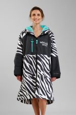 White Water Zebra Print Hard Shell Robe