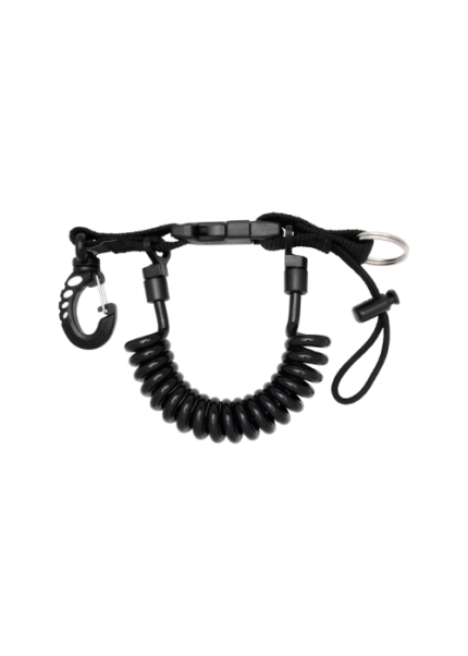 Cressi Coiled Lanyard with Split Ring and Snap