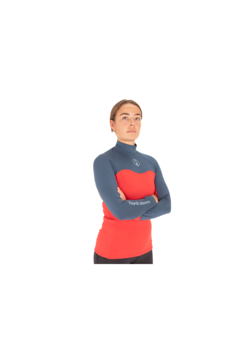 1 Women's Classic Fit L/S Hydro-T - Lava/Deep Blue - Image 1
