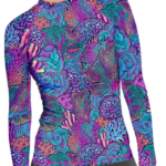 SpaceFish Army Womens Rash Guard - Coral Kaleidoscope